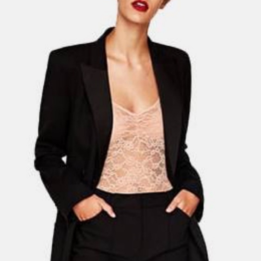 🔶️5 for $30🔶️ Zara Blush Lace Bodysuit - Picture 2 of 6